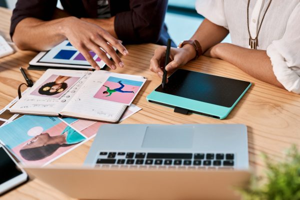 Teaching her how to edit. content marketing